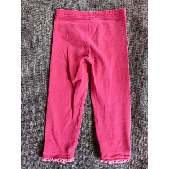 pants 18 To 24 Months girls Red Jersey Knit with Lace Trim And Buttons On Ankle - Picture 2 of 4